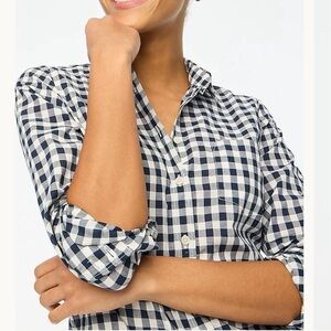 J. Crew Black and White Checkered Button Down Shirt